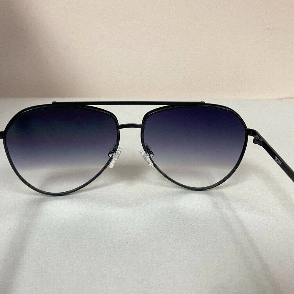 Quay Australia Dirty Habit Sunglasses Oversized Aviators Matte Black Fade - Picture 7 of 8
